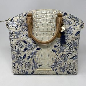 Brahmin Large Duxbury Satchel in Indigo Palaminto - Top Handle Bag